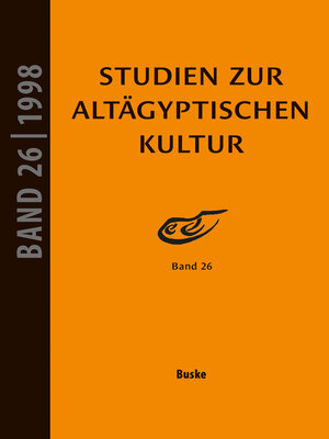 cover image of Studien zur Altägyptischen Kultur Band 26